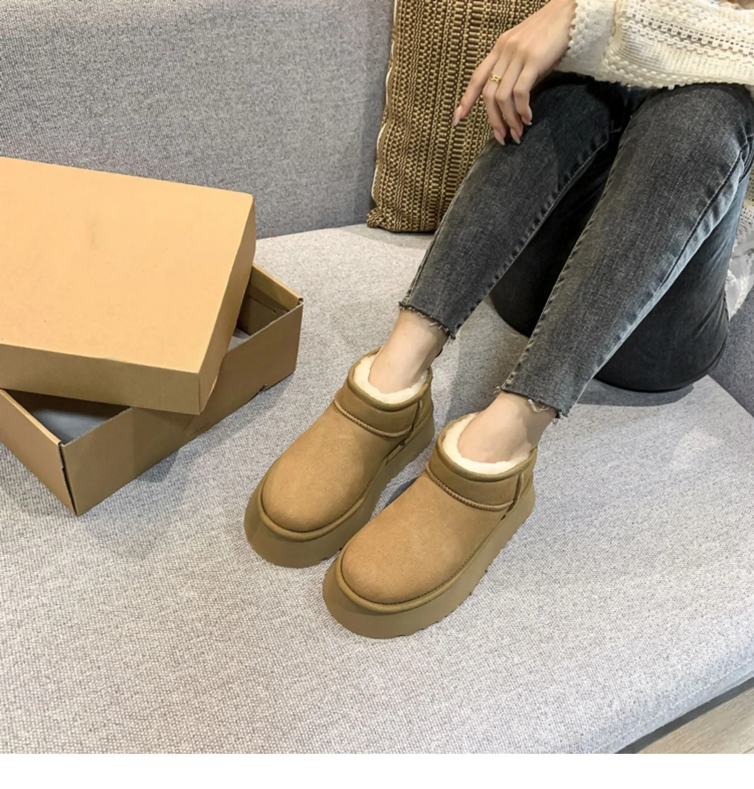 Fur Lined Extra Heeled Boots For Women